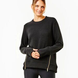 Addison Bay Everyday Ribbed Crewneck Black L (Like New, retail $168)